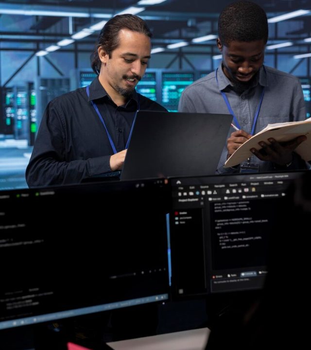 happy-engineers-checking-signs-imminent-failure-data-center_482257-94725